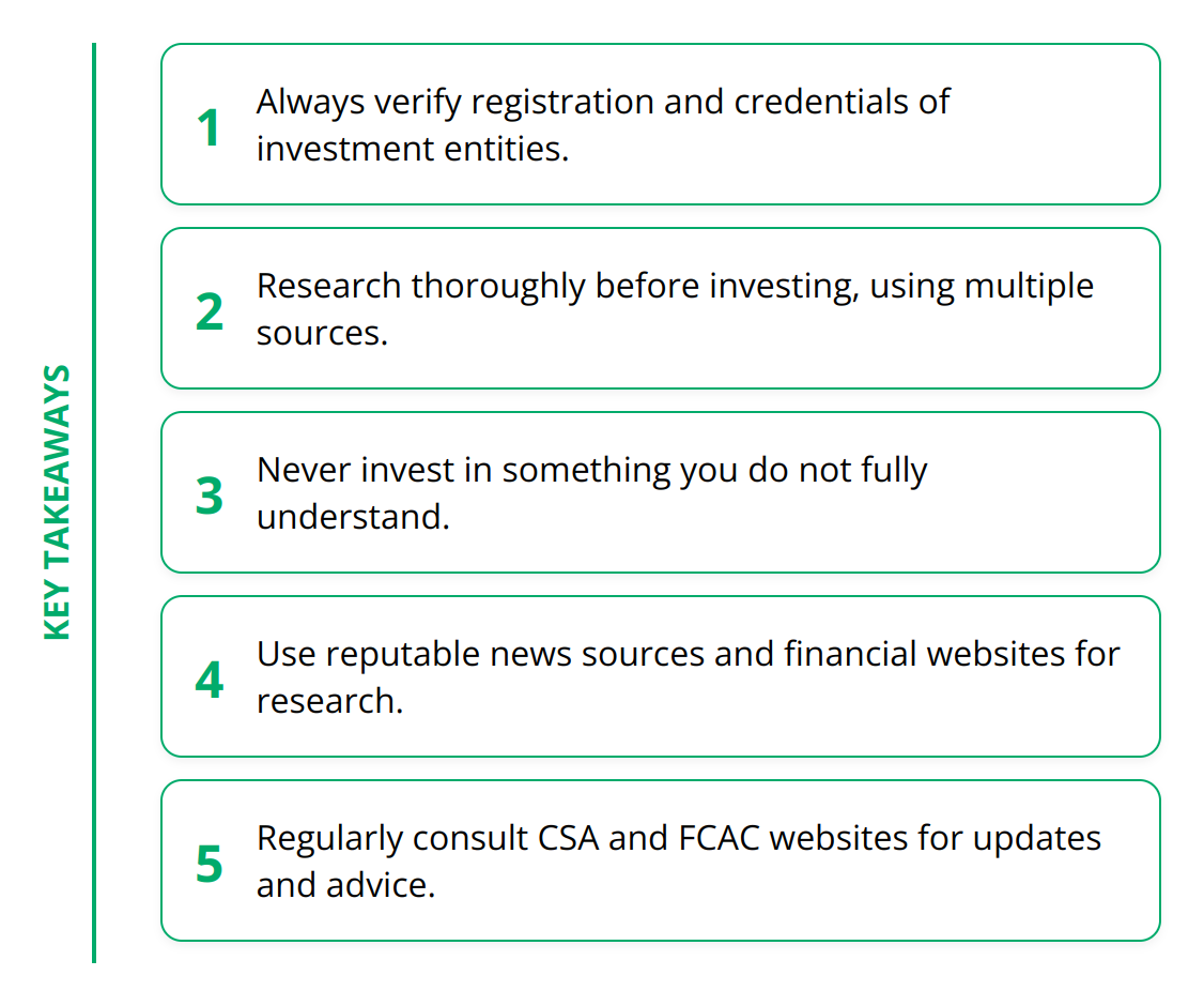 Key Takeaways - Avoiding Investment Scams Canada: Best Practices